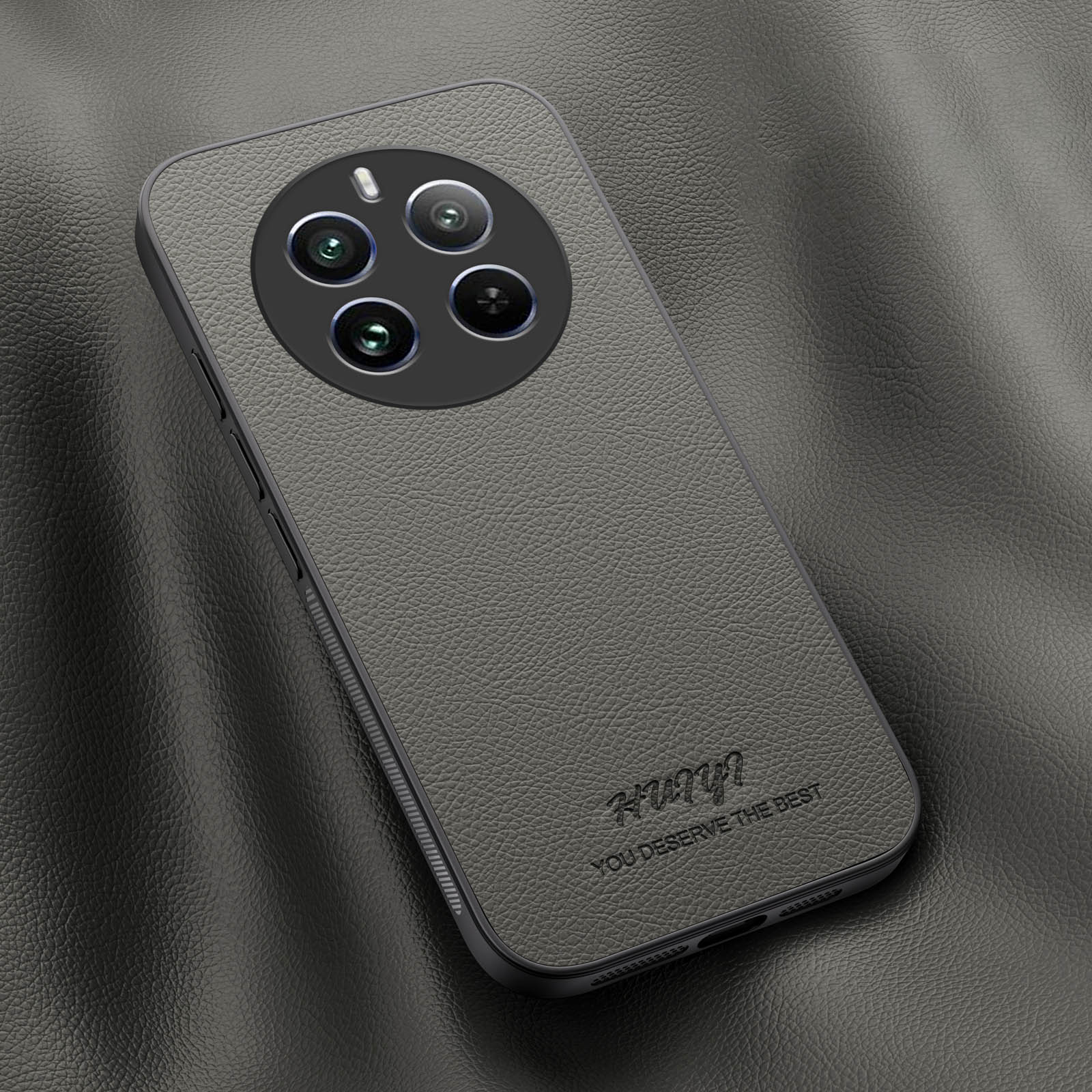 

Leather Phone Case for Oppo Realme 11 12+ Pro Plus 11x C67 C63 C61 Car Magnetic Holder Full Lens Silicone Protection Phone Cover Realme 12 Pro Plus темно серый