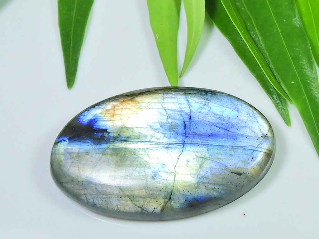 26X45X5MM Multi Fire Labradorite Oval Cabochon Loose Natural Gemstone 79Cts. SK-3938