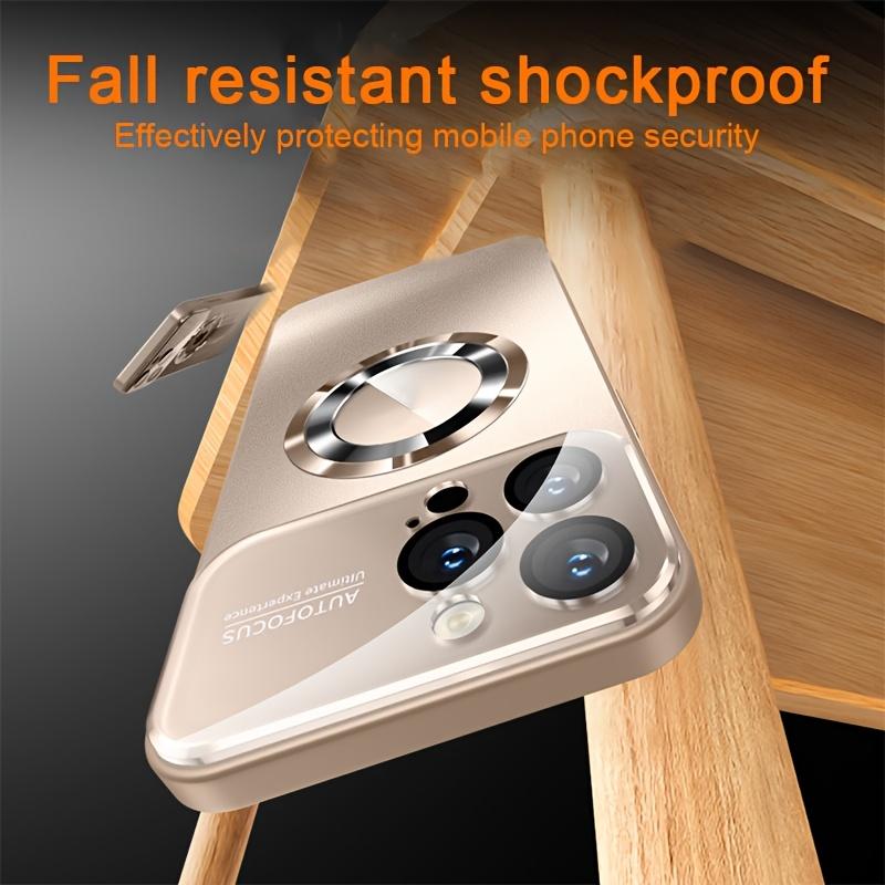 Étui de chargement sans fil magnétique en verre de luxe pour appareil photo Magesafe pour iPhone 17 16 15 14 13 12 11 Pro Max Air Plus Housse antichoc