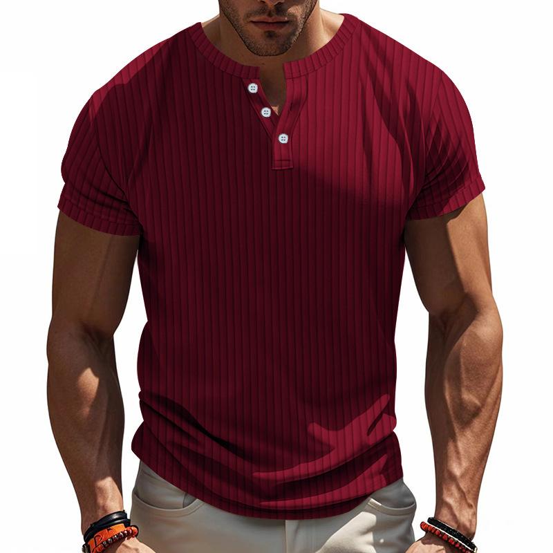 Sommer Herren S Lässig Fitness Schnelltrocknend V-Ausschnitt Kurzarm T-Shirt