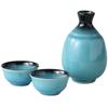 ORANGE APRON Ceramic Sake 300ml Turkish Made in Japan Perfect Includes Sake Katakuchi and Choko Cup Set, Capacity, Blue, (Mino Ware), Boxed, Gift,