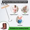 Non Slip Shoe Helper Boot Jack with Long Handle, Easy Removal Portable Shoehorn, Non-slip Grip Durable Metal Lifter Sturdy Iron Construction