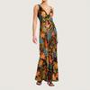 Women's Positioning Print Backless Sleeveless Long Dress