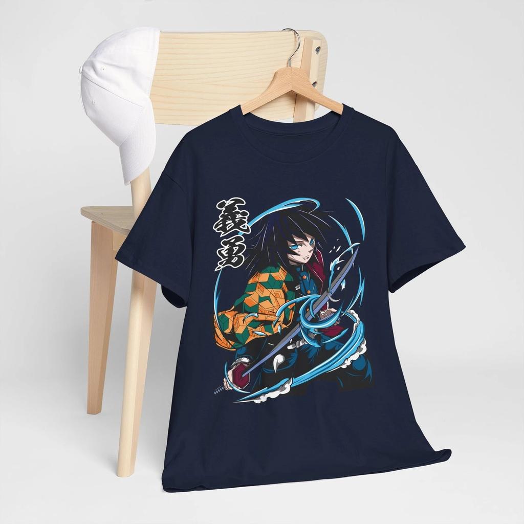 2026 Summer Demon Slayer Anime Giyu Tomioka Printed Loose Shortsleeved Pure Cotton Childrens Tshirt Unisex Casual Loose Y2k