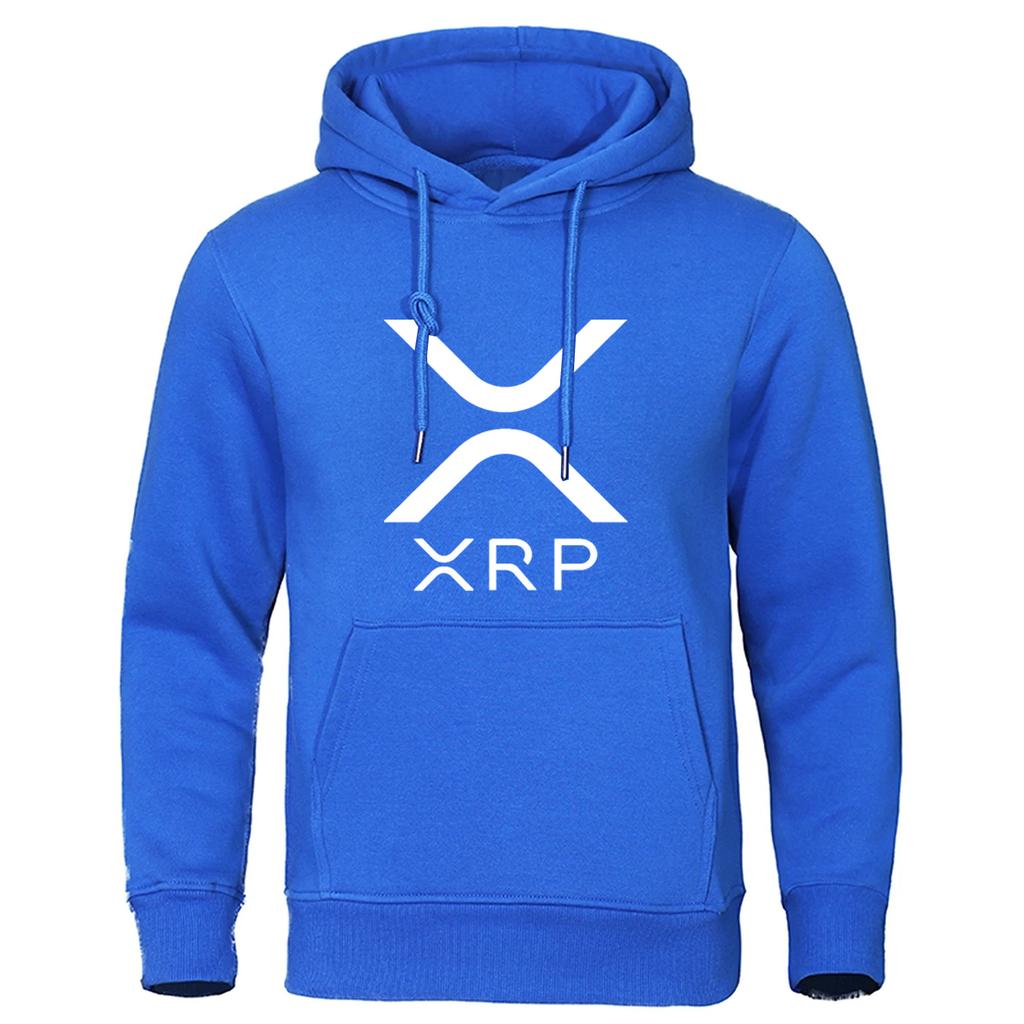 2025 Cryptocurrency Ripple XRP Men Spring Autumn Printing Solid Color Pullover Hoodie Fashion Long Sleeve Comfortable Casual Top