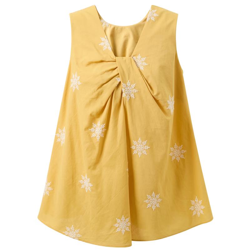 

Sancai Embroidered Sleeveless V-Neck Twist Knot Top L