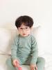 Unisex Baby Cotton Thermal Set: Cozy Brushed High-Neck Top & Trousers for Autumn/Winter