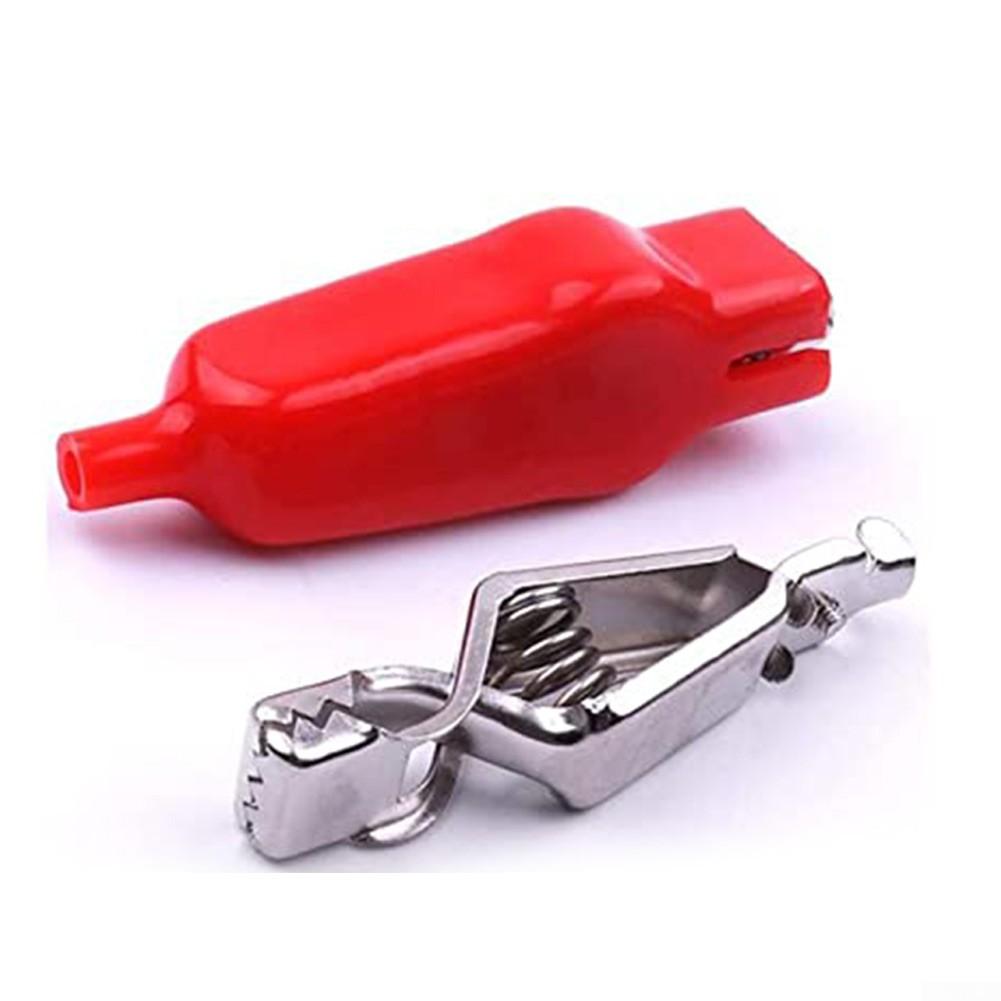 

2PCS Clips 20A Sheathed,Electrical Test Leads Crocodile Clips,DIY 2 x red