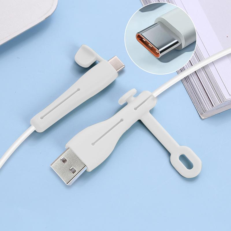 Universelle Datenkabel-Schutzhülle Silikon Anti-Bruch Ladekabel-Schutzhülle mit Staubschutzkappe Kabelschutz