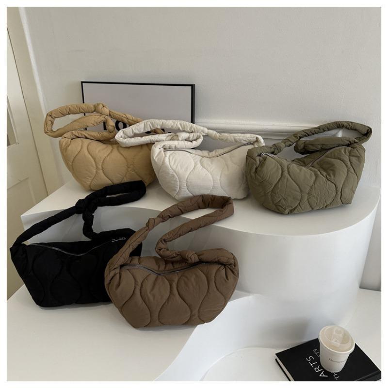 Fashion Down Bag Spring New Oxford Fabric Quilted Dumpling Bag Solid Color Shoulder Bag Crossbody Bag Women