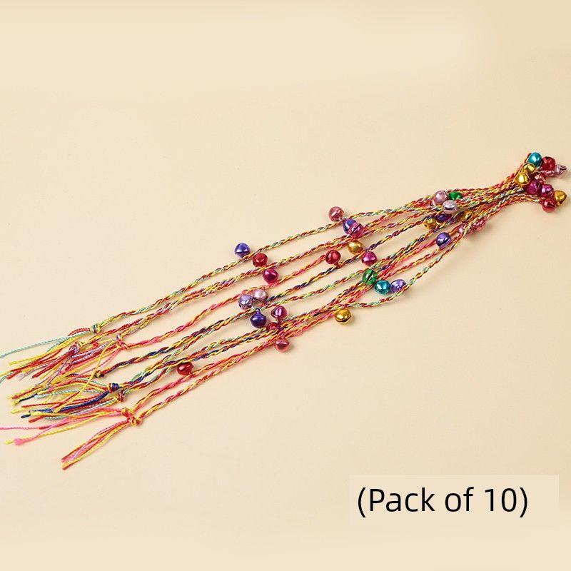 

Фестиваль лодок-драконов Красочный веревочный браслет-колокольчик Цепочка на запястье Новый браслет на ногу Ручной работы из цветной проволоки Подарки на День защиты детей Детский сад Bell Hand Rope 10