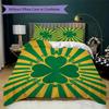 Leaf Clover Pattern Bedding uilt Set uilt Cover Pillowcase Home Decoration Birthday Gift (1 * duvet cover + 2 * pillowcase  without core)58