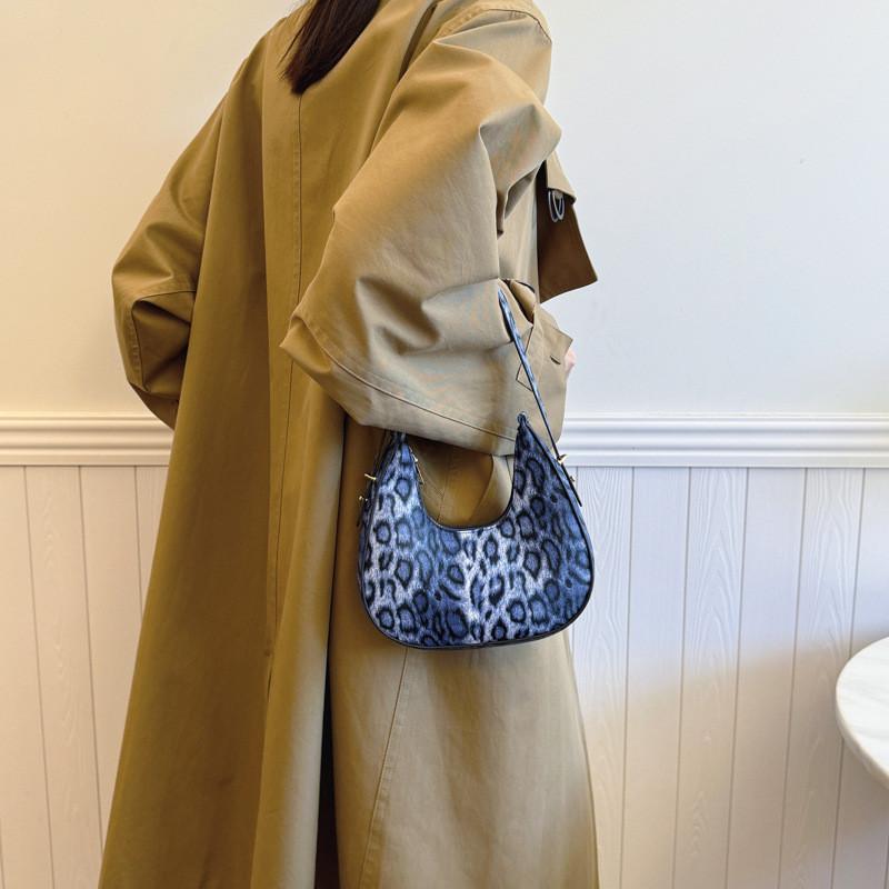 Trendy New Moon Bag For Women In Gray Brown And Blue Stylish Pu Material Perfect For Daily Use