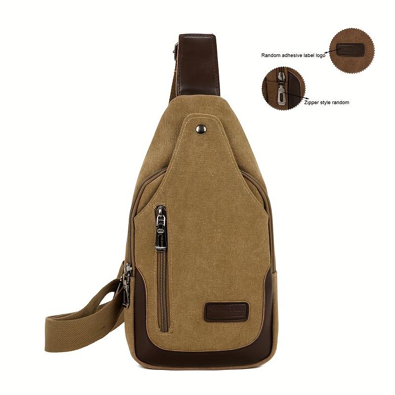 1 Stück Camping-Brusttasche aus Segeltuch für Herren, einfarbig, verschleißfest, große Kapazität