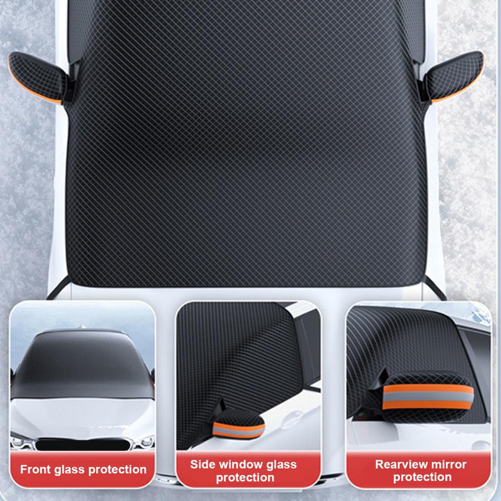 Windshield Cover for Ice and Snow Car Cover Waterproof All Weather Magnetic Windproof Fireproof Windshield Sun Shade