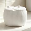 3D Printed Cosmetics Storage Box Striped Pattern Cotton Pad Holder  Washbasin Counter Decor