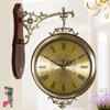 European Retro Double-Sided Silent Wall Clock - Large Antique Style for Living Room