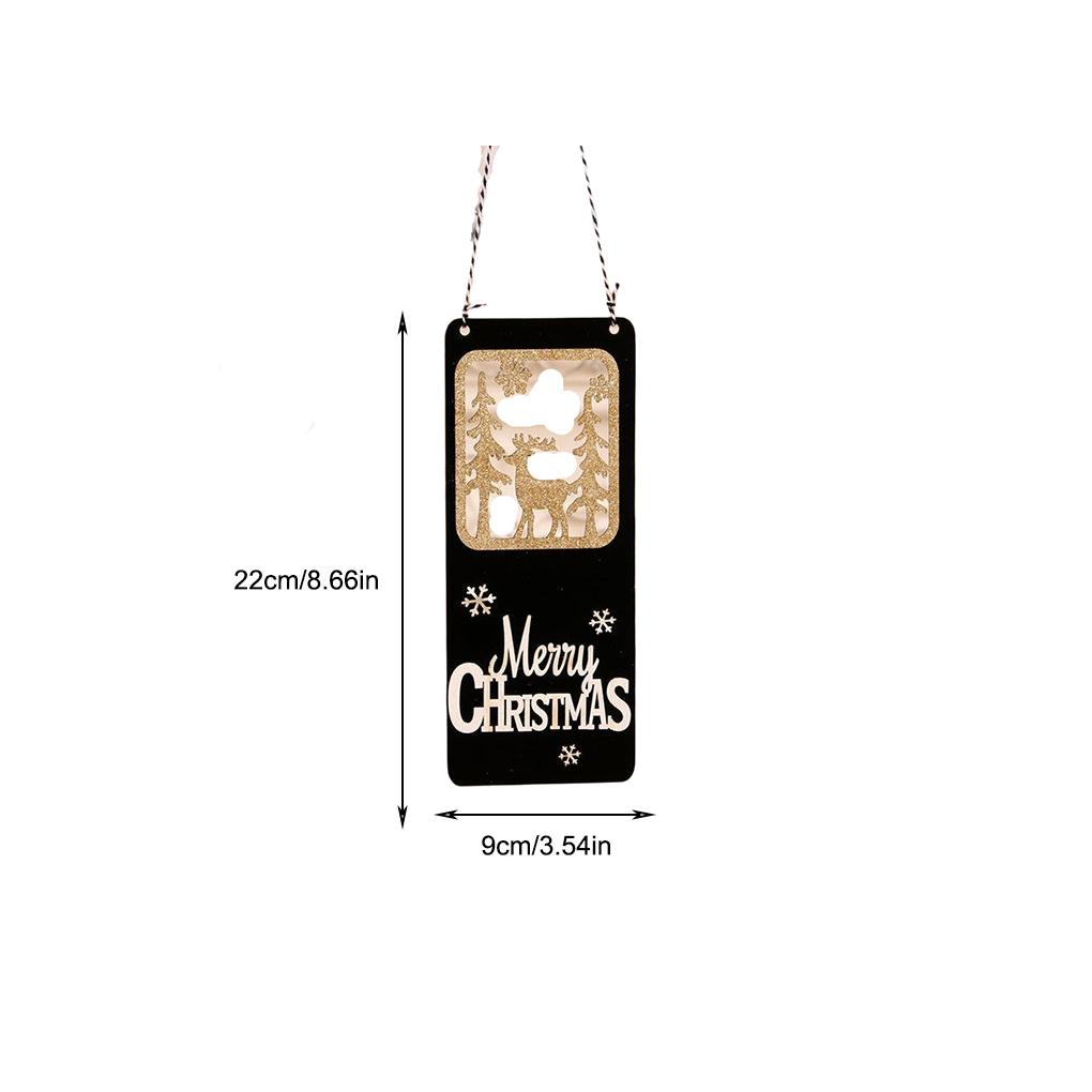 Christmas Door Sign Window Wood Festival Holiday Xmas Pendant Themed Party Atmospheres Plaque Hollow Craft Decoration
