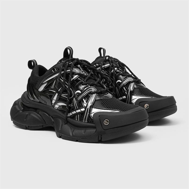 

Summer breathable new sports shoes ruffian handsome trendy shoes platform dad shoes 38 чёрный