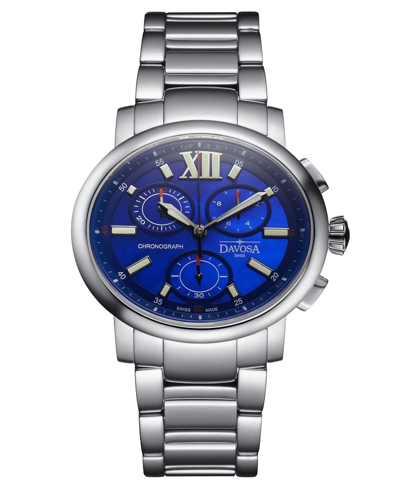 

Chronograph Watch Silver [Davosa] Swiss-made 168.578.45 Men s синій