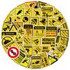 53PCS Funny Warning Sign Stickers Laptop Graffiti Skateboard Waterproof Scrapbooking Phone Cup Luggage Sticker Decals Toys