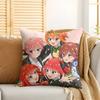 QQuintessential Quintuplets Cushion Cover Silky Short Plush Invisible Zipper Dustproof Sofa Pillow Case For Home Decor