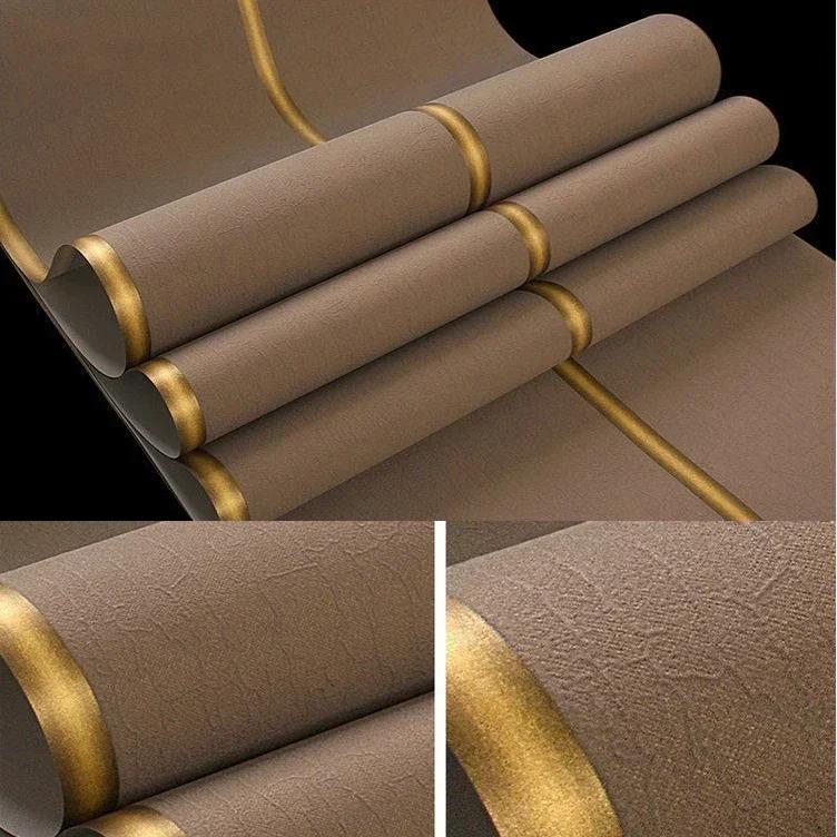 Simple Imitation Deer Skin Velvet Wallpapers Plain Non Woven Fabric Wide Stripe Living Room TV Background Decoration Wallpaper