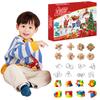 Advent Calendar 2025 Brain Teaser Puzzles Family Brain Challenge Games Toys with Plastic Metal and Wooden Puzzle Toys for Kids