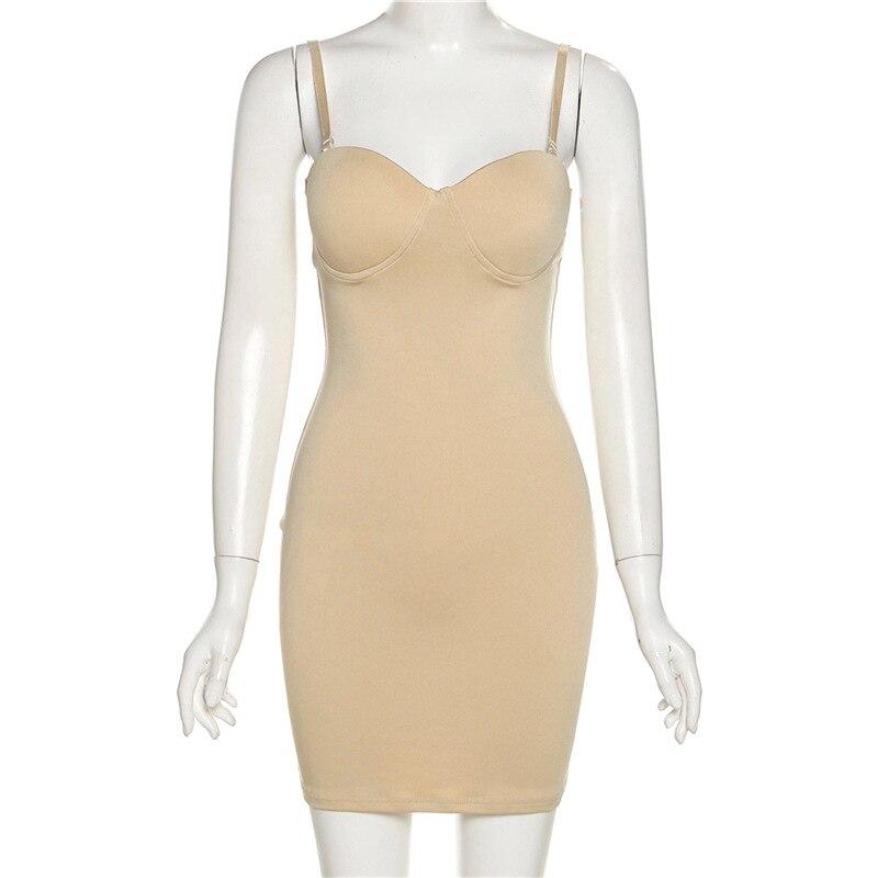 Sexy Frauen Bodycon Mini Kleid 2022 Sommer Spaghetti Strap Schwarze Ärmellose Hohe Taille Party Club Weißes Kleid Für Frauen 21120