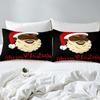 Fun Black Santa Three-Piece Quilt Cover Digital Printing Bedding Set Bed Cover