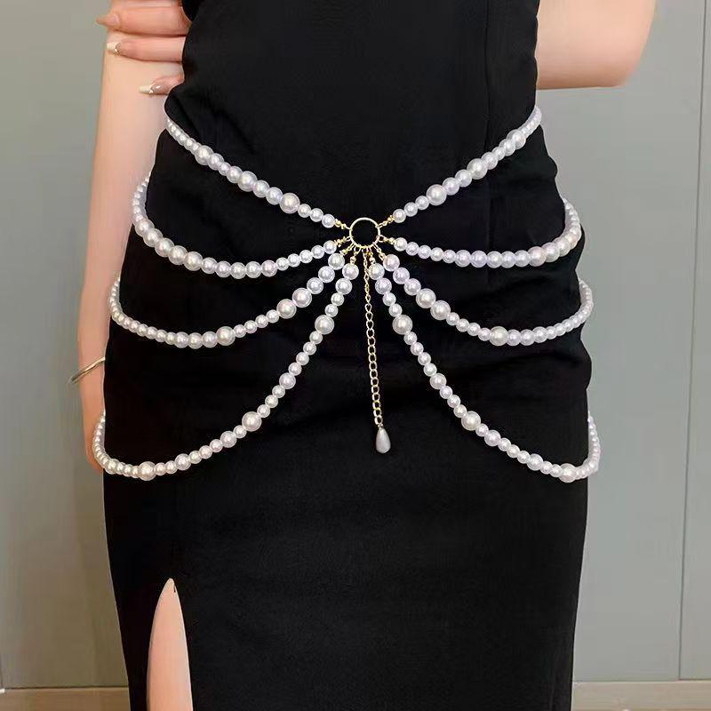 Vintage Mehrschichtige Perlenquaste Taillenkette - Vielseitige Körperkette für Damen