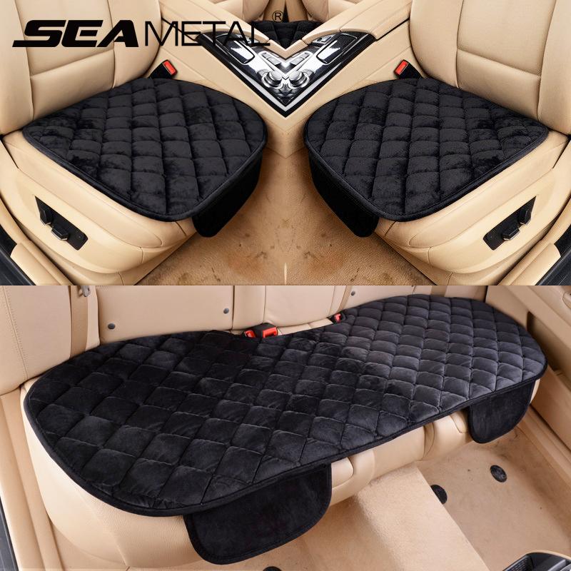 SEAMETAL Plush Car Seat Covers Set Warm Car Seat Cushion Winter Auto Seat Protector for SUV Sedan Hatchback