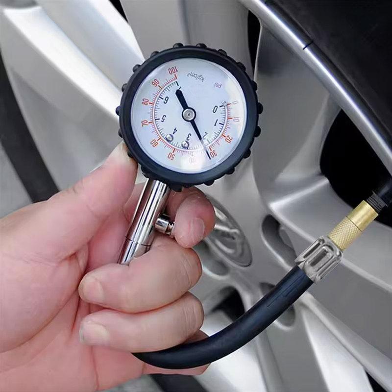 1pc Auto Motorcycle Accessories Car 0-100PSI Wheel Air Pressure Checker Adapter High-Precision Long Tube Tire Pressure Tester