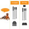 Pooper Scooper, Metal Aluminum Tray and Spade Poop Scoop Set with Adjustable Stainless Steel Long Handle, Pet Waste Removal Heavy Duty Poop Scooper