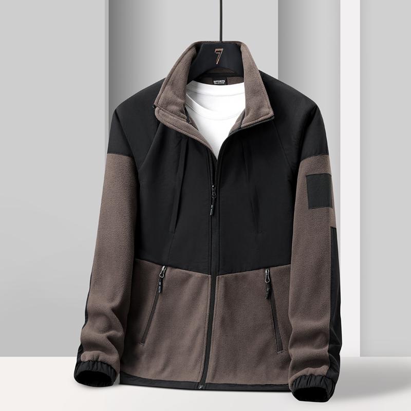 

Осенне-зимнее теплое флисовое пальто для мужчин, ветрозащитное, удобное для отдыха на открытом воздухе, спортивное, повседневное флисовое пальто 5XL кофейный