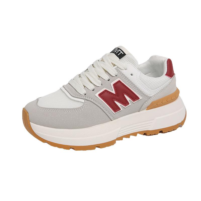 New dad shoes women's spring student sports running shoes casual shoes with heightened thick soles