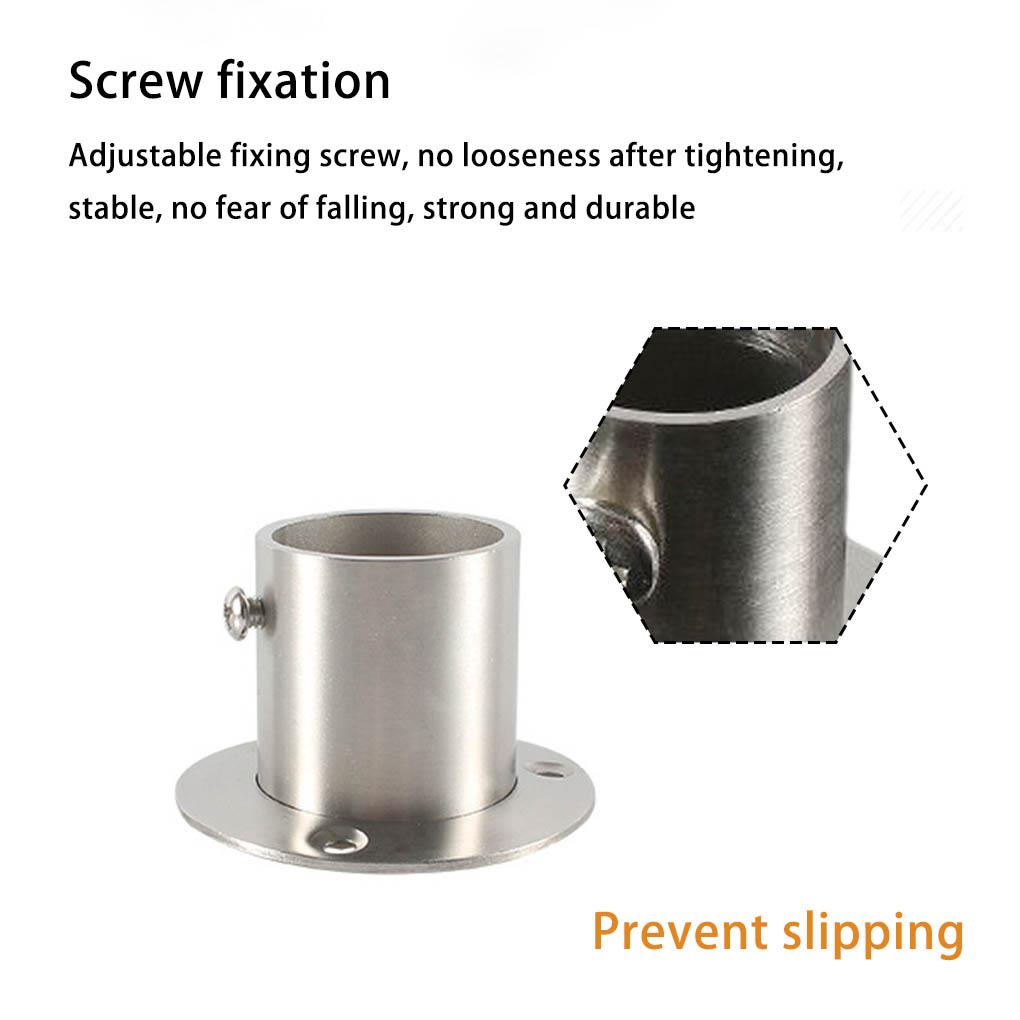 Wardrobe Bracket Rod Holder Shower Curtain Flange Heavy Duty Socket Wall Mounted Tube Closet Rods End Support for Garden