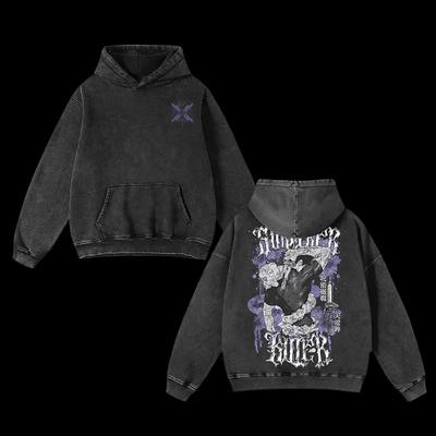 Fushiguro Toji Graphic Hooded Jujutsu Kaisen Anime Streetwear Men Women Hoodies Washed Cotton Pullover Harajuku Male Sweatshirt