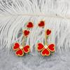Trendy Fashion Temperament Heart Stud Earrings High Sense Light Luxury Peach Heart Earrings