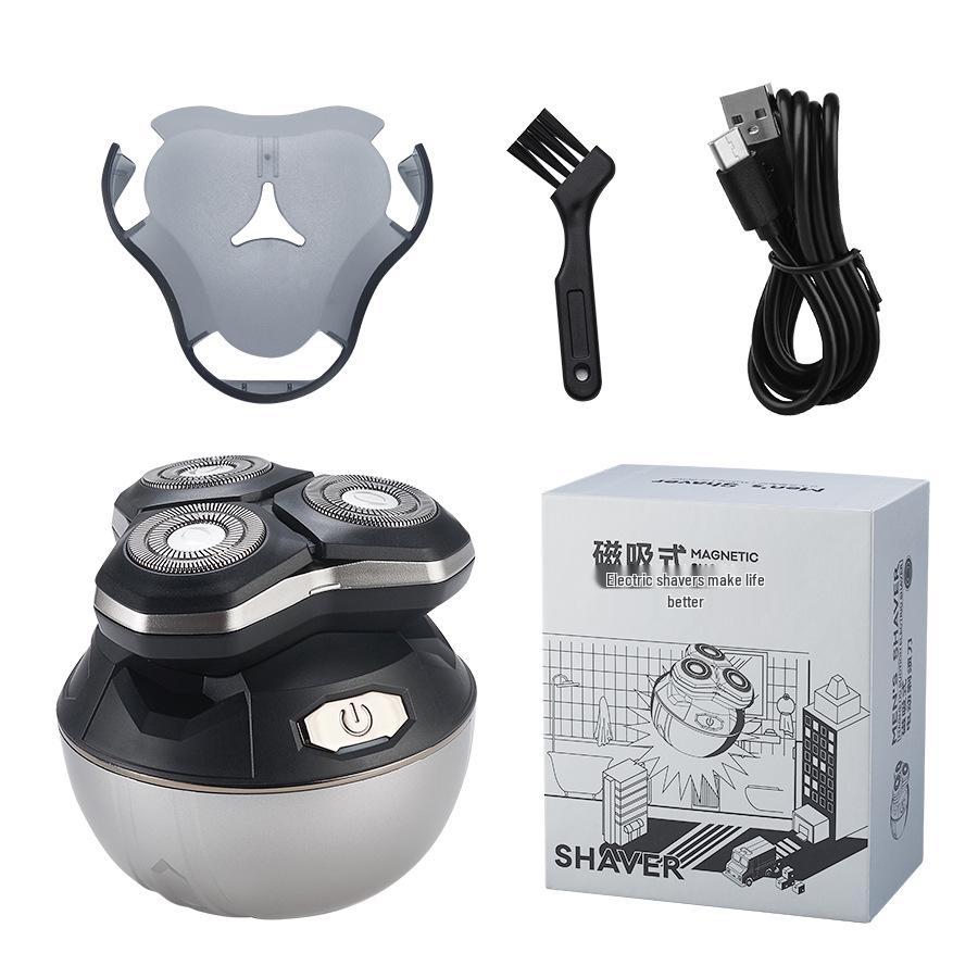 Men's Rechargeable Wet & Dry 3D Floating Shaver - Full Body, Washable, Electric, Three-Blade.
