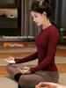 Women's High-End Autumn/Winter Red Yoga & Pilates Fitness Long Sleeve Sportswear