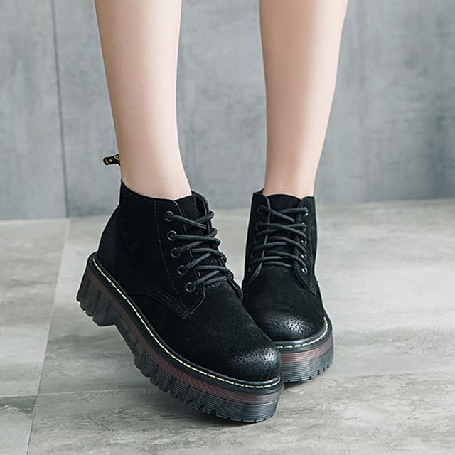 Cordones Mujer Zapatos de plataforma para mujer Primavera Otoño Botines  Piel de cerdo Ante Hembra comprar a buen precio — entrega gratuita, reseñas  reales con fotos — Joom