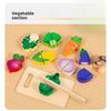 Simulation Kitchen Pretend Toy Wooden Classic Game Educational Toy for Children Kids Gift Cutting Fruit Vegetable Food Set Gifts