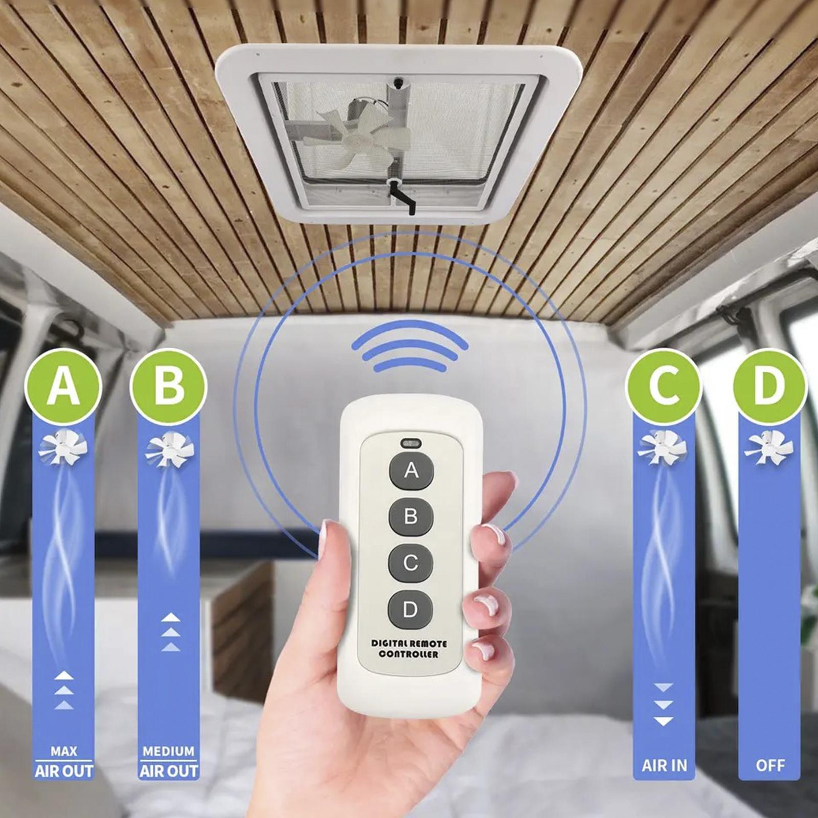 

14 Caravan Skylight Roof Vent Remote Control Camper Motorhome RV Exhaust Fan