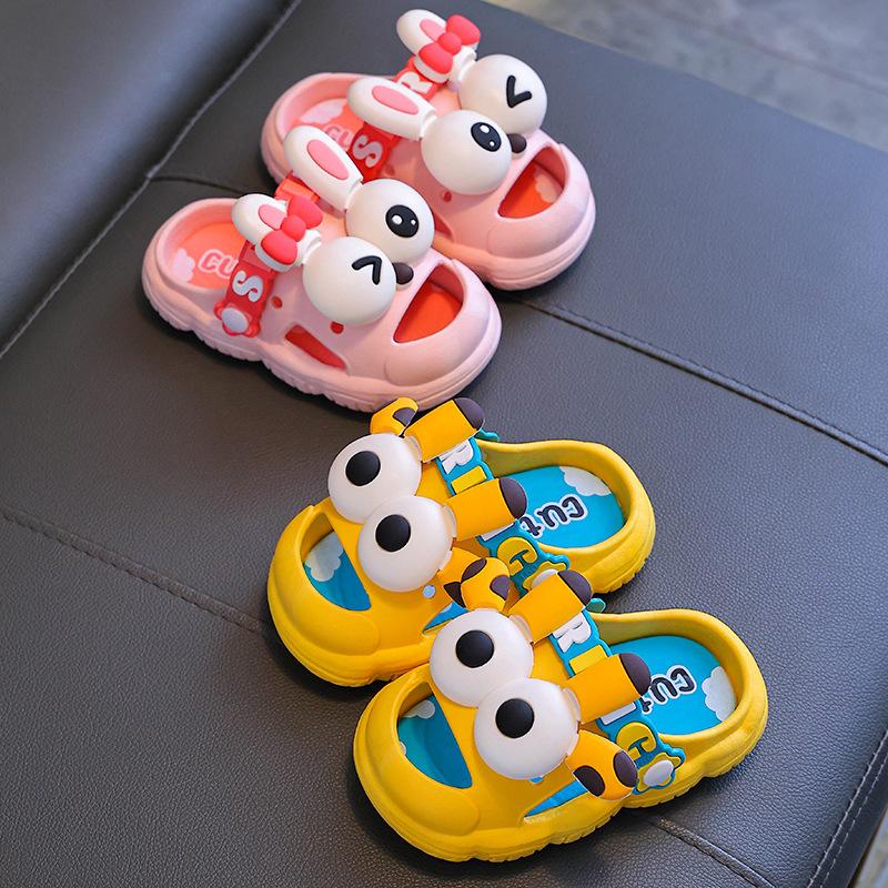 Children's Clogs Baby Slippers Boys and Girls Summer Sandals Closed-Toe Toddler Kids Bath Non-Slip Soft Sole Beach