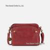 Three-Layer Leather Crossbody Clutch Bag