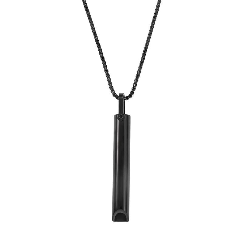 Stainless Steel Anxiety Relief Yoga Meditation Whistle Pendant Necklace
