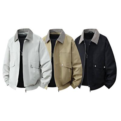 Contrasted Plaid Jacket Men's Lapel Workwear Autumn and Winter New Men's Youth American Light Luxury Casual Top Jacket