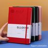 Grid A5 Cardboard, Simple Elastic Band, Faux Leather Business Office Meeting Work Portable Notebook