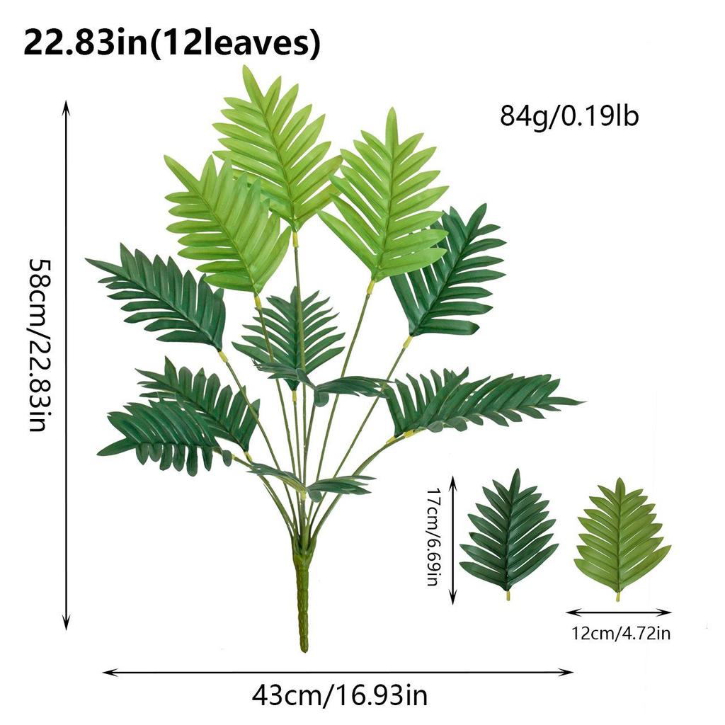 Areca Palm Green Plant Simulation with Potted Palm Leaves for Indoor/Outdoor Decoration – Fake Tree Bonsai Ornament